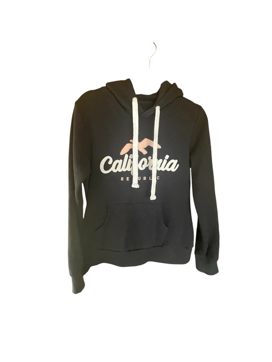 Reflex Tops - Reflex Black Hoodie with Pink Graphic and White Drawstrings